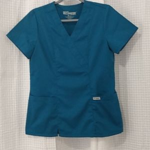 Barco grey's anatomy scrub tops 2 tops wht, blu/grn. Sz. S.